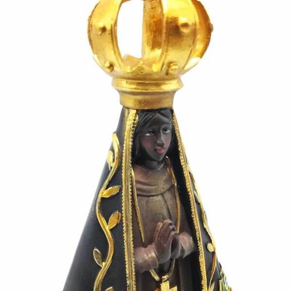 Imagem Nossa Senhora Aparecida Coroa Dourada Resina 30 cm - 2