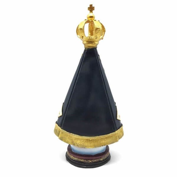 Imagem Nossa Senhora Aparecida Coroa Dourada Resina 30 cm - 5