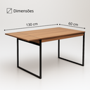Ver imagem 3 de Mesa de Jantar Apartamento Extensível Retrátil 130x60cm 100% Mdf Premium e Aço