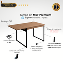 Ver imagem 4 de Mesa de Jantar Apartamento Extensível Retrátil 130x60cm 100% Mdf Premium e Aço