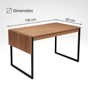 Ver imagem 2 de Mesa de Jantar Apartamento Extensível Retrátil 130x60cm 100% Mdf Premium e Aço