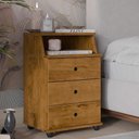 Ver imagem 4 de Mesa de Cabeceira Quarto Luxo New com 3 Gavetas Freijo Freijo