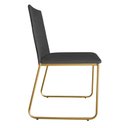 Ver imagem 3 de Kit 5 Cadeiras de Jantar Estofada Lille Base Gold Veludo Cinza - Montanaris Decor