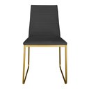 Ver imagem 2 de Kit 5 Cadeiras de Jantar Estofada Lille Base Gold Veludo Cinza - Montanaris Decor