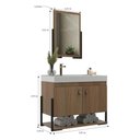 Ver imagem 3 de Gabinete Banheiro 60cm 2 Portas com Cuba e Espelheira Multimóveis CR10105 Noce