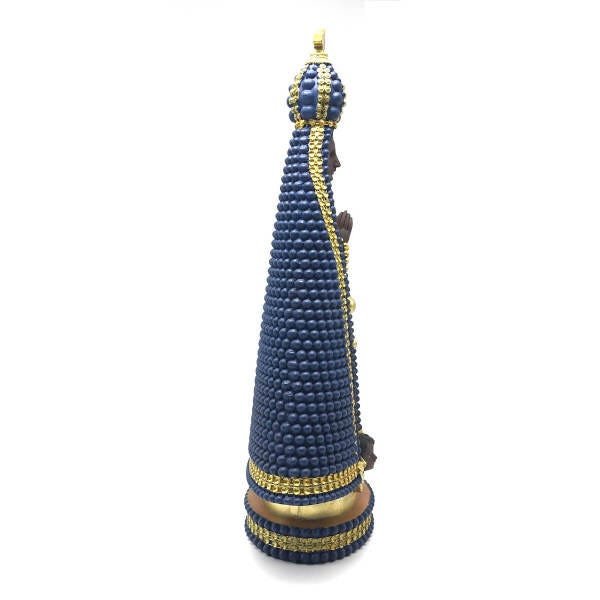 Imagem Nossa Senhora Aparecida Perola Azul Resina Grande 40 cm - 3