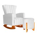 Ver imagem 1 de Poltrona Balanço C/ Puff Melinda Suede Branco - Lm Decor