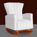 Ver imagem 2 de Poltrona Balanço C/ Puff Melinda Suede Branco - Lm Decor