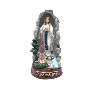 Imagem Nossa Senhora de Lourdes na Gruta Resina Linha Clássica 15 cm