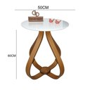 Ver imagem 2 de Mesa Lateral Cebola com Vidro 50cm Branco 60cm