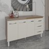 Armário Deise Cozinha Gabinete de Pia 150 Cm Savana Off White e Tampo Tampão 150 Cm Mobília Decor Sa - 3