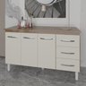 Armário Deise Cozinha Gabinete de Pia 150 Cm Savana Off White e Tampo Tampão 150 Cm Mobília Decor Sa - 2