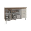 Ver imagem 4 de Armário Deise Cozinha Gabinete de Pia 150 Cm Savana Off White e Tampo Tampão 150 Cm Mobília Decor Sa