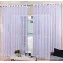 Ver imagem 1 de Cortina Voal Branca Sala Ou Quarto 3,00x2,80 Ilhós Cromado