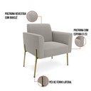 Ver imagem 4 de Namoradeira e 2 Poltronas Pé Ferro Dourado Marisa Bouclê D03 - D'Rossi