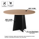 Ver imagem 2 de Mesa de Jantar Redonda 4 Lugares 90 Cm Isabela Jade/preto