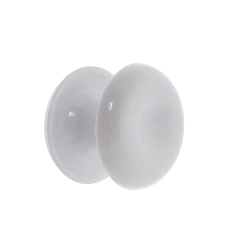 Puxador Duplo Redondo de Resina para Porta de Vidro Branco Médio