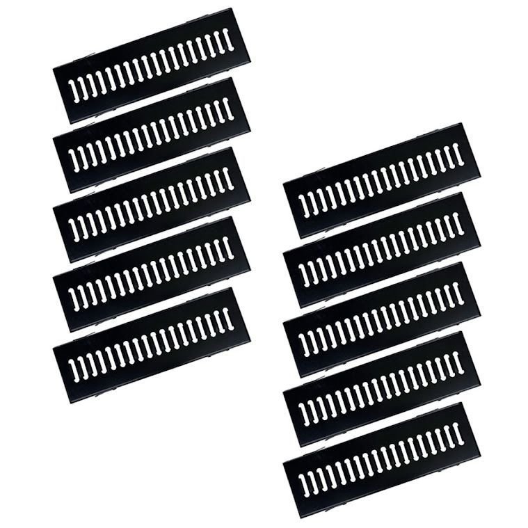 Kit 10 Ralo Grelha e Caixilho Aço Galvanizado Preto 15x50cm