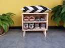 Ver imagem 2 de Sapateira madeira Puff chevron preto e branco
