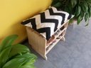 Ver imagem 3 de Sapateira madeira Puff chevron preto e branco