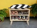 Ver imagem 4 de Sapateira madeira Puff chevron preto e branco
