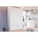 Ver imagem 1 de Quarto de Bebê Completo Americano 2 Peças (1 Guarda Roupa + 1 Cômoda) Qi59 Branco - Henn
