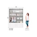 Ver imagem 3 de Quarto de Bebê Completo Americano 2 Peças (1 Guarda Roupa + 1 Cômoda) Qi59 Branco - Henn