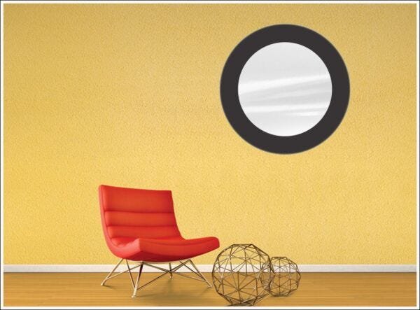 Espelho Decorativo de Vidro Redondo Tipo Anápolis Preto 60 cm x 60 cm - 3