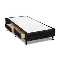 Cama Box Base C-gavetas Solteiro Poli Tecido Black (88x23-c-2 Gavs) - Castor - 1
