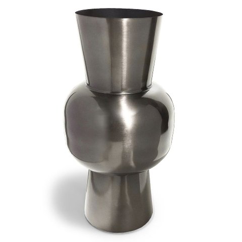 Vaso em Metal Formato Bola e Tubular 16x31cm