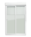 Ver imagem 1 de Porta Correr Integrada PVC 2F.230 x 150 V.Liso Temper. c/Cremona Brimak