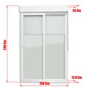 Ver imagem 3 de Porta Correr Integrada PVC 2F.230 x 150 V.Liso Temper. c/Cremona Brimak