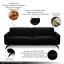 Ver imagem 3 de Sofá Decorativo Thalia 4 Lugares Sala de Estar 270cm Pés em Aço Couro Preto G88 - Gran Belo