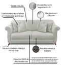 Ver imagem 6 de Kit Poltrona E Sofá 2 Lugares 1,80m Veludo Cinza Prata