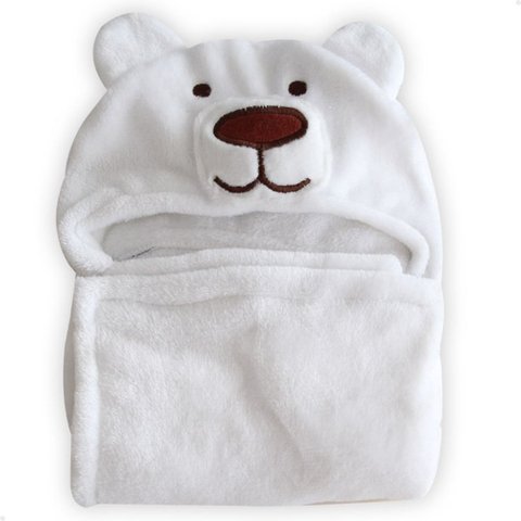 Manta Cobertor Toalha de Banho com Capuz para Bebê Criança Lorben Manto Bichinhos Fleece Macio