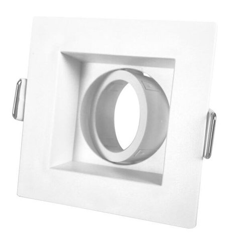 Spot Embutir Mini Dicroica Quadrado Branco Recuado