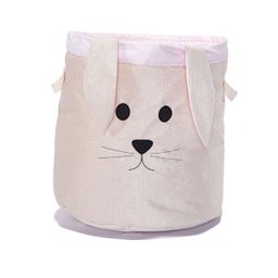 Cesto Organizador Brinquedos/Roupas Grande Coelha Rosa/Bege - 2