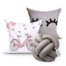 Kit Almofada Infantil Menina para Quarto 2 Unidades 45cm x 45cm com Refil de Silicone + Almofada Nó  - 1