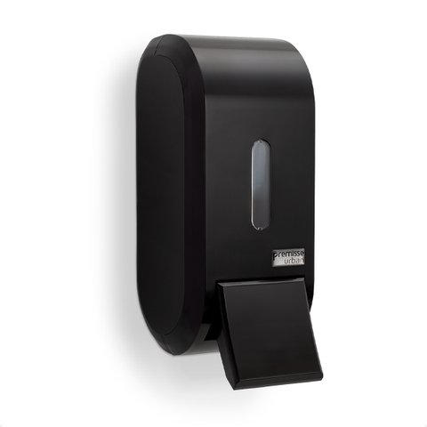 Dispenser Porta Saboneteira Premisse Urban Compacto Preto Com Reservatório