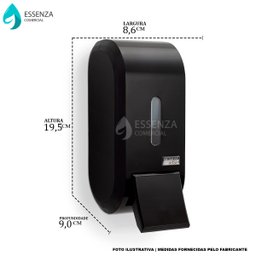 Dispenser Porta Saboneteira Premisse Urban Compacto Preto Com Reservatório - 3