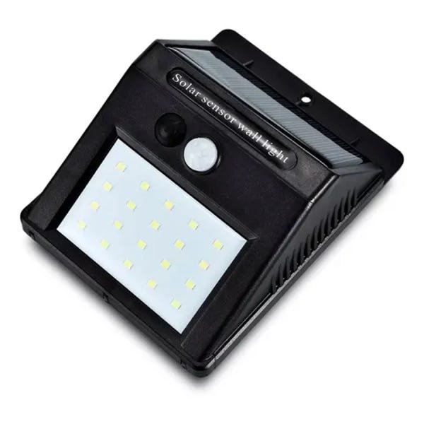 Kit 4 Luminárias Solar 30 Leds Sensor Movimento Luz Preto - 4