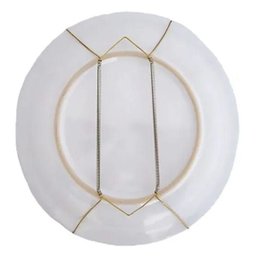 Suporte Gancho Mola Dourada Prato Decorativo Parede Pendura - 1