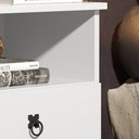 Ver imagem 5 de Mesa de Cabeceira Madri Retrô com Pés Palito 2 Gavetas Branco