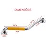 Barra Apoio Angular 25x25cm Inox Borracha Antiderrapante Idoso Criança Acessibilidade Banheiro Supor - 2