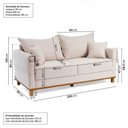 Ver imagem 4 de Conjunto Sofá Living 3 Lugares 200cm com Puff Linho Ananda CabeCasa MadeiraOriginals Bege/Creme