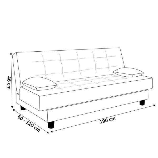 Sofá Cama 3 Lugares Napoli e 2 Poltronas Milão Corano Pretas - 4
