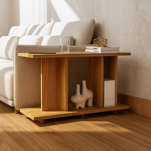 Mesa Lateral Apoio de Sofá Freijó Minimalista Aparador