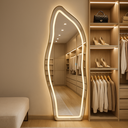 Ver imagem 7 de Espelho Orgânico 170x70 com Led Jateado Touch Corpo Inteiro Moldura Alumínio Suporte de Chão Parede