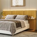 Ver imagem 4 de Cabeceira Casal Modular Lumen Carvalho Americano com Kit Tomada e LED - Incorplac