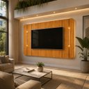 Ver imagem 1 de Painel para TV Ate '75' Luminarias LED Areta Bali Cedro Dj Moveis